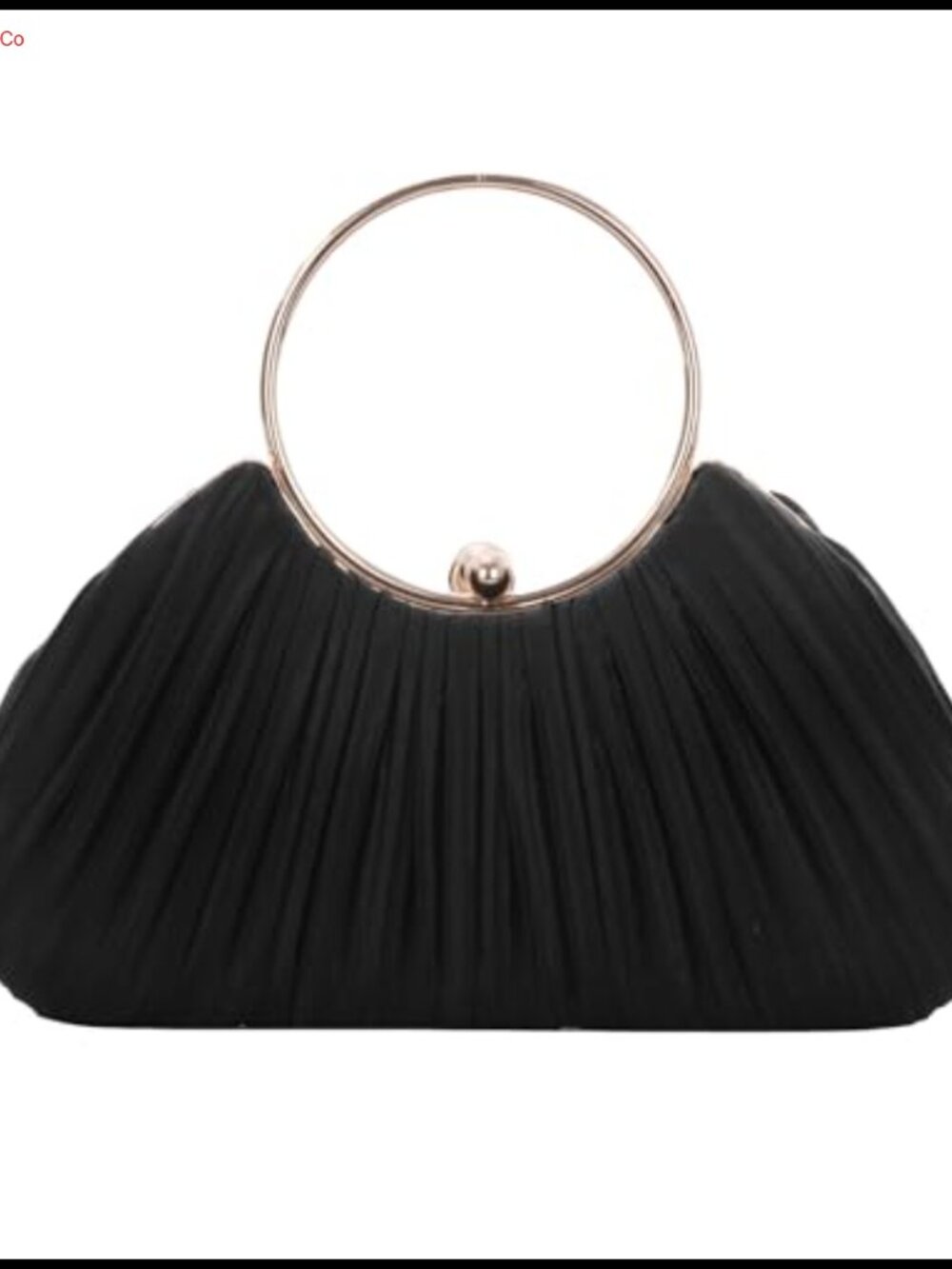 Satin Clutch Purse with Round Handle & Chain Strap Evening Bag